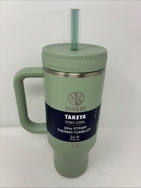 Takeya 40oz Mint Green Straw Thermo Tumbler with Handle